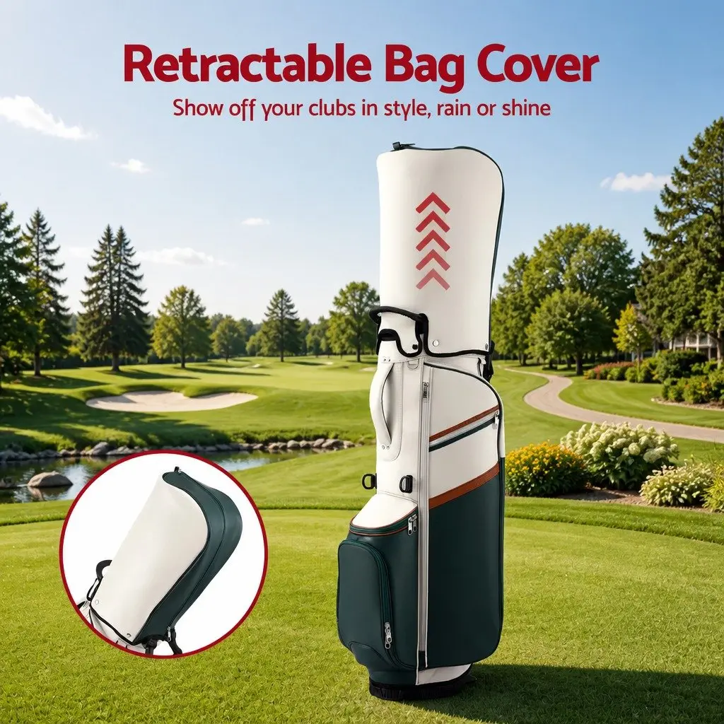Golf Stand Bag Lightweight Carry Dual Strap Club Divider Green White