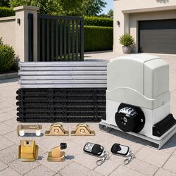 Electric Sliding Gate Opener 1200KG 6M White Automatic Gate Motor Remote Control