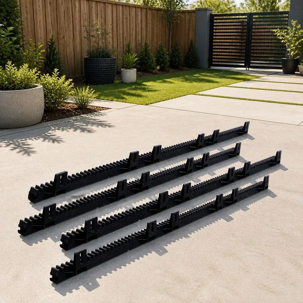 Sliding Gate Opener Rack Rail Kit Heavy Duty 4 Piece Black