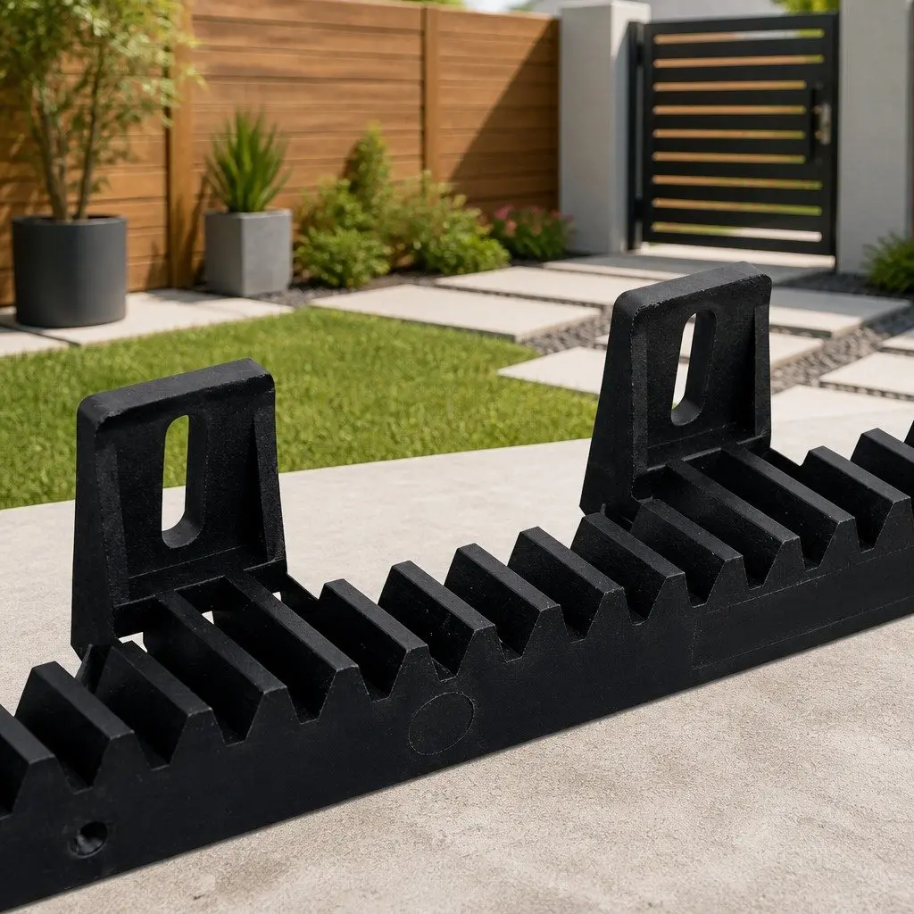 Sliding Gate Opener Rack Rail Kit Heavy Duty 4 Piece Black