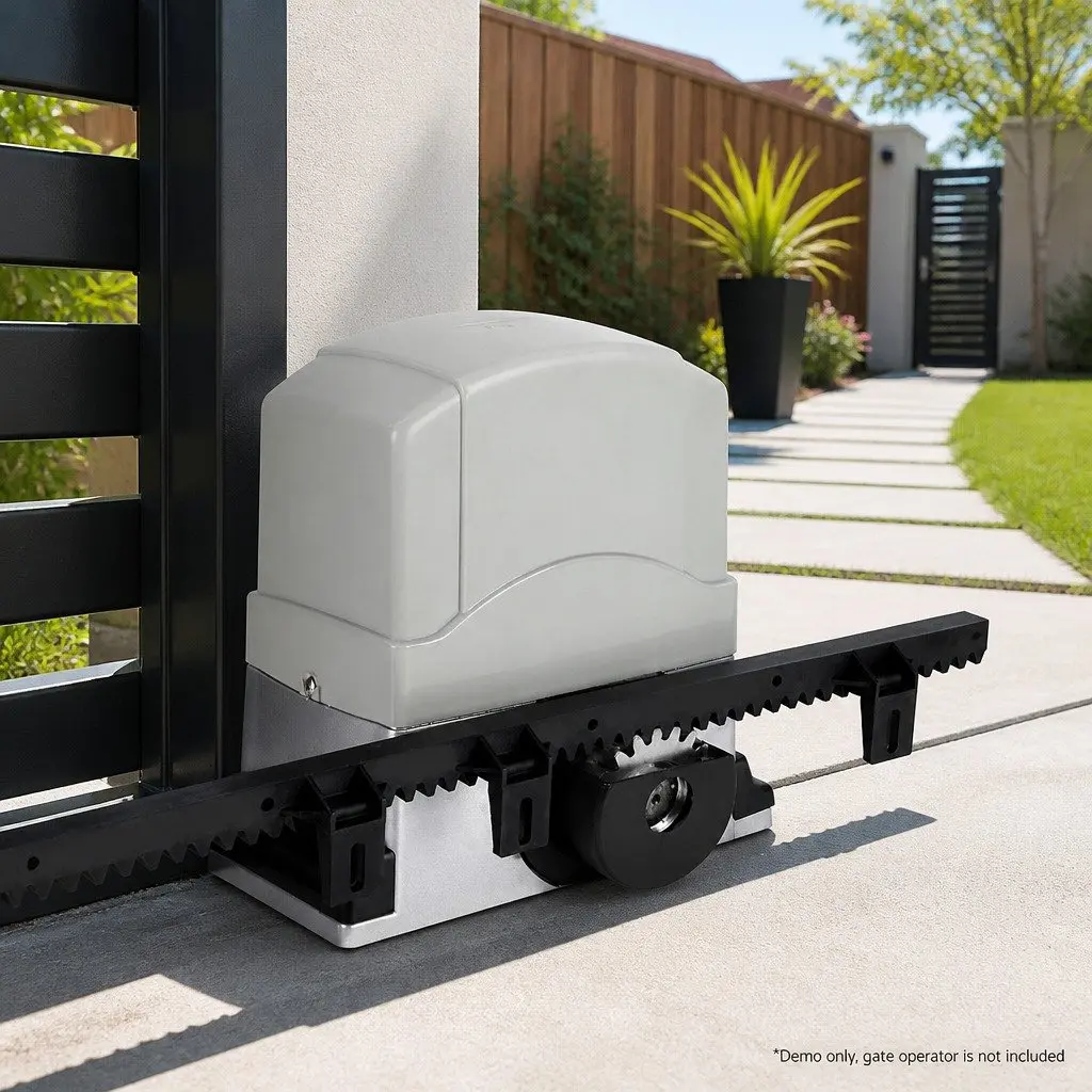 Sliding Gate Opener Rack Rail Kit Heavy Duty 4 Piece Black