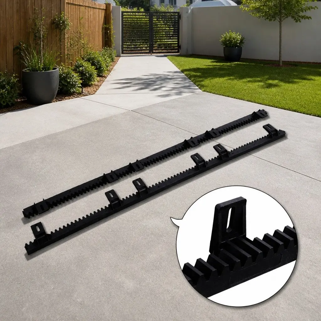 Sliding Gate Opener Rack Rail Kit Heavy Duty 4 Piece Black
