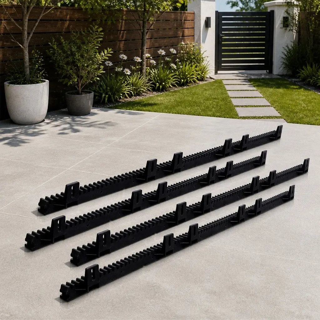Sliding Gate Opener Rack Rail Kit Heavy Duty 4 Piece Black