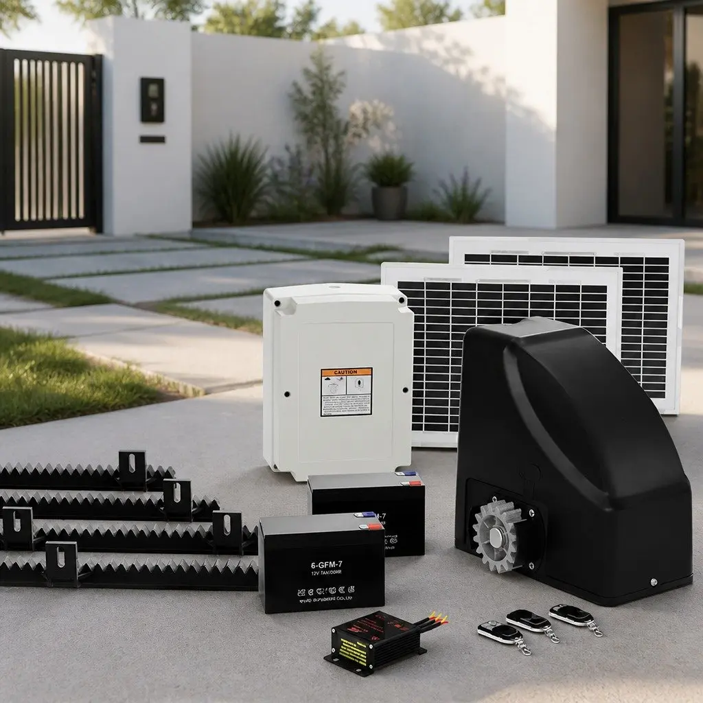 Automatic Solar Gate Opener Kit 20W 600KG Heavy Duty Sliding Gate Remote Control
