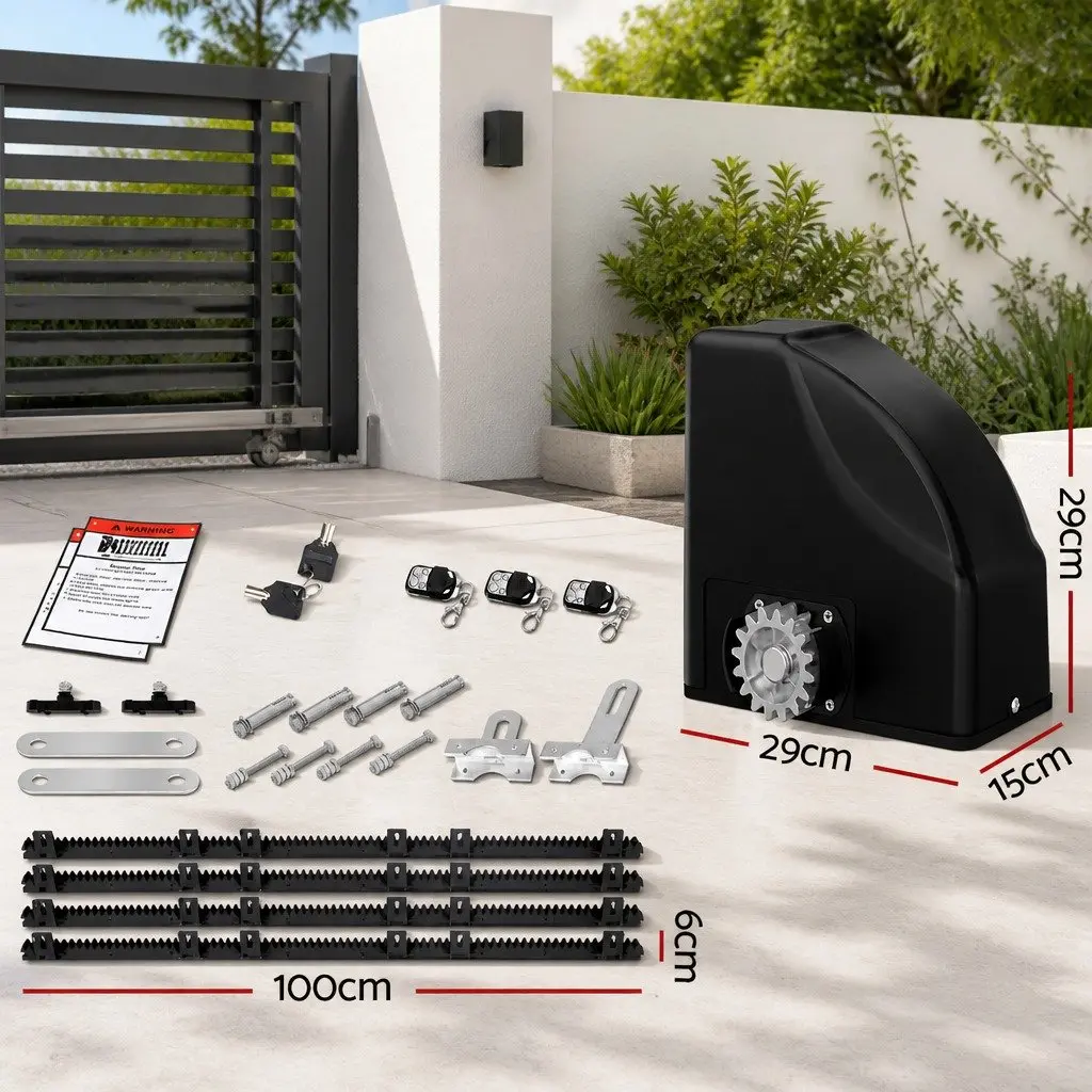 Automatic Sliding Gate Opener Solar Powered 10W 600kg Capacity Remote Control