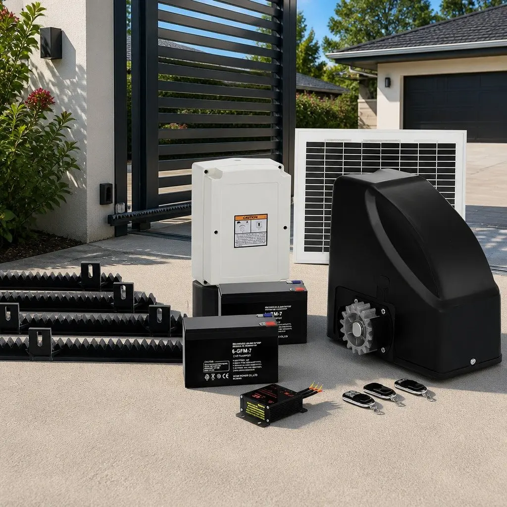 Automatic Sliding Gate Opener Solar Powered 10W 600kg Capacity Remote Control