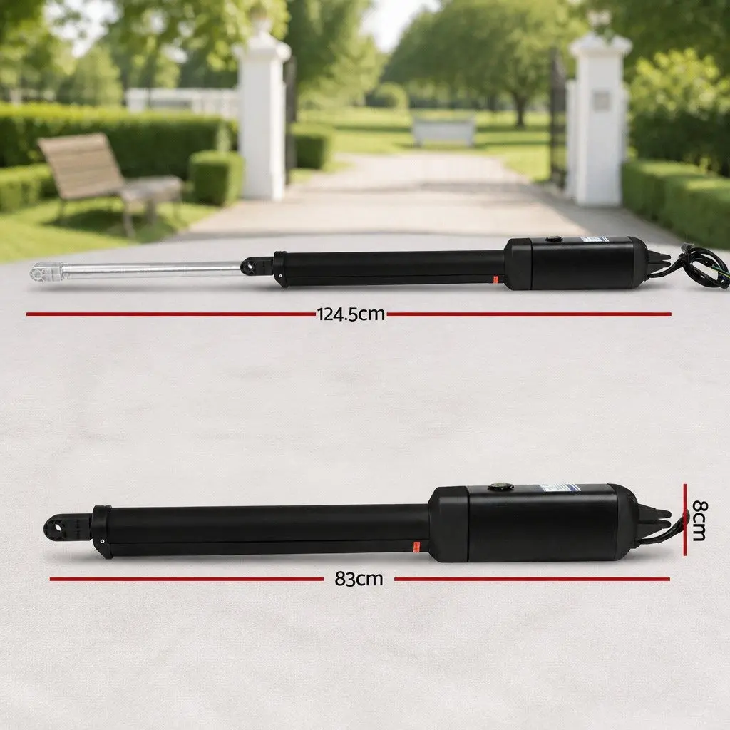 Solar Gate Opener Automatic Control Single Swing 500kg 5.5m Black White