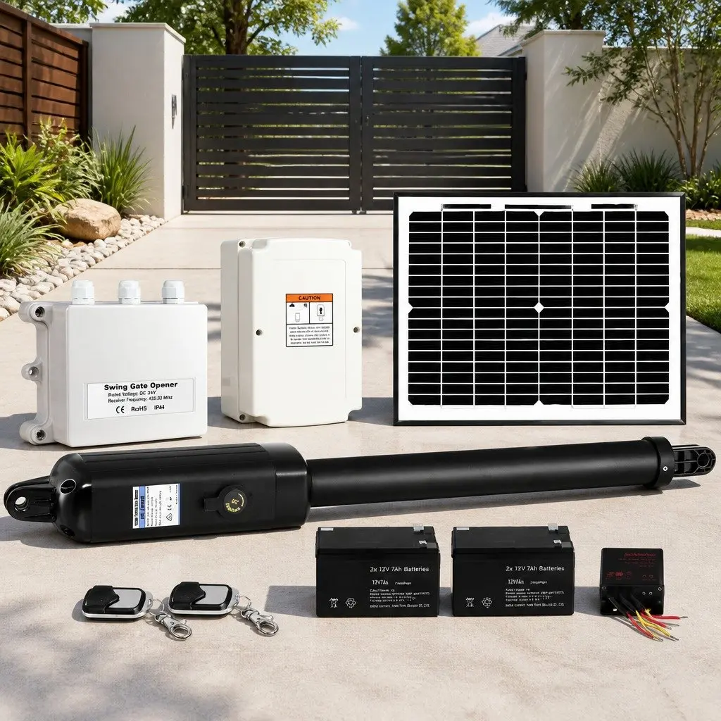 Solar Powered Gate Opener Automatic Single Swing 500KG 10W White