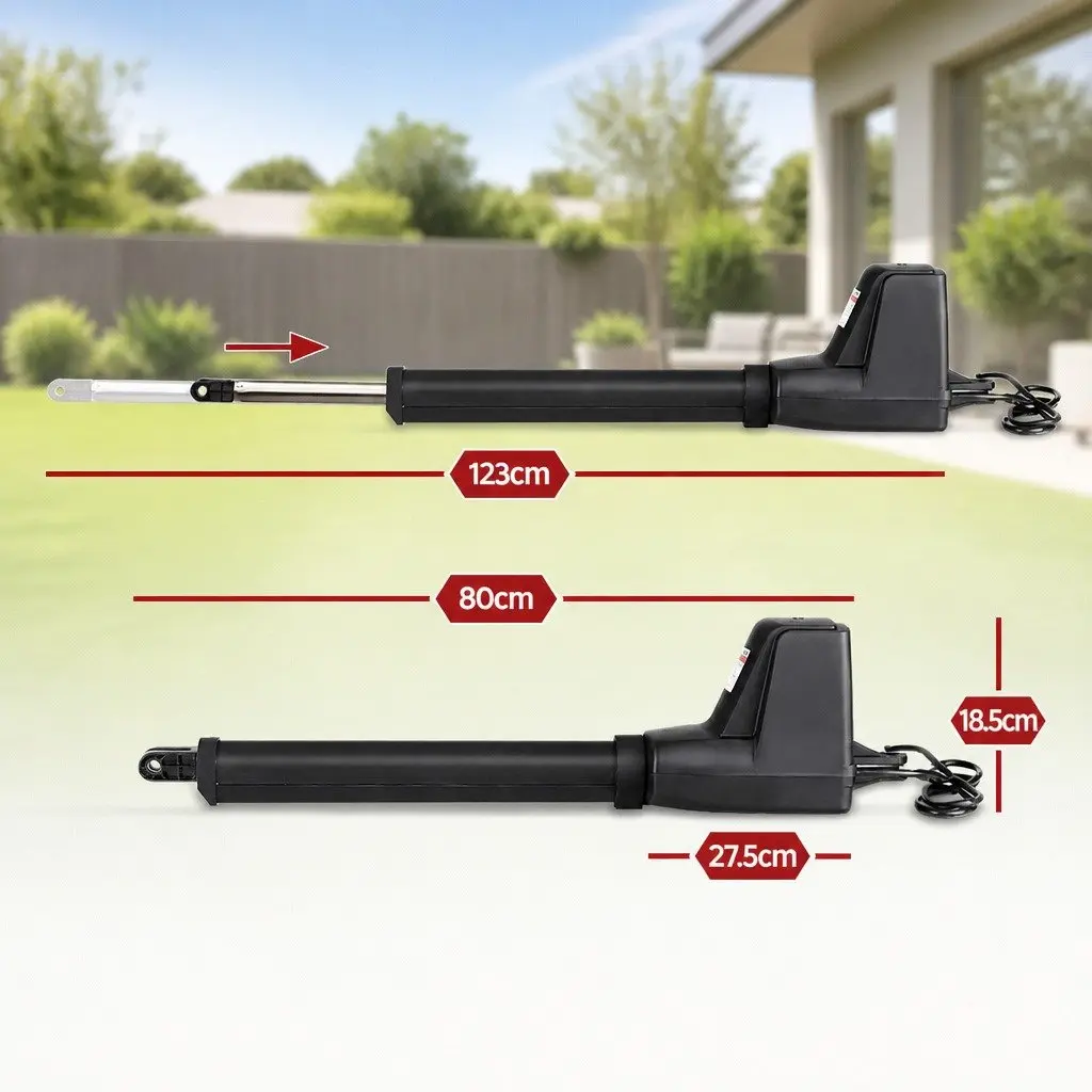 Solar Powered Dual Swing Gate Opener 800kg 20W Black