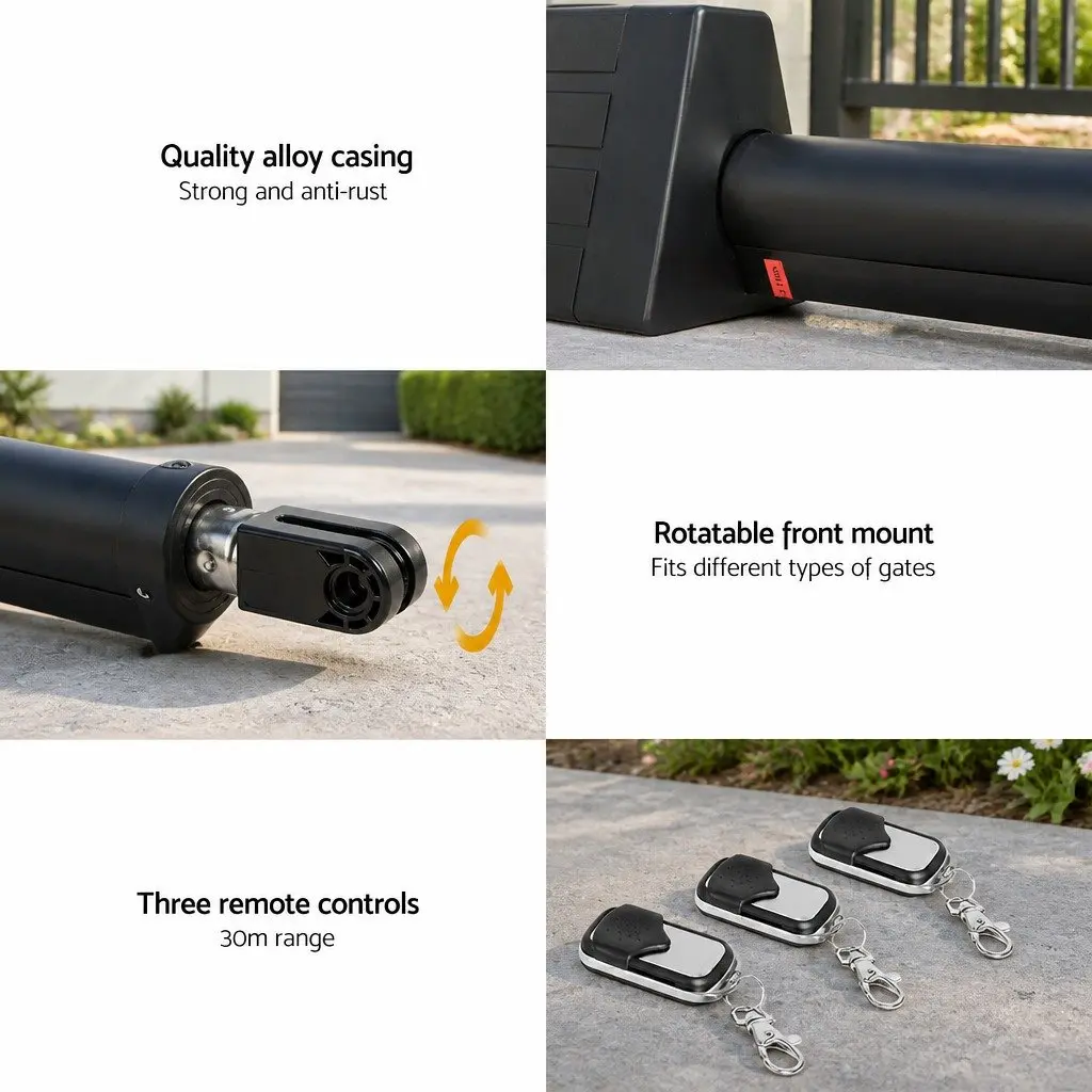 Solar Powered Automatic Gate Opener Electric 10W Single Swing Control System