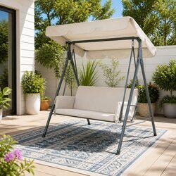 Reliable 3-Seater Swing Chair with Canopy for Comfort