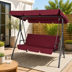 Comfortable 3-Seater Swing Chair with Adjustable Canopy