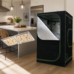 Grow Tent Light Kit 100x100x200CM 220W LED Full Spectrum Indoor Hydroponics