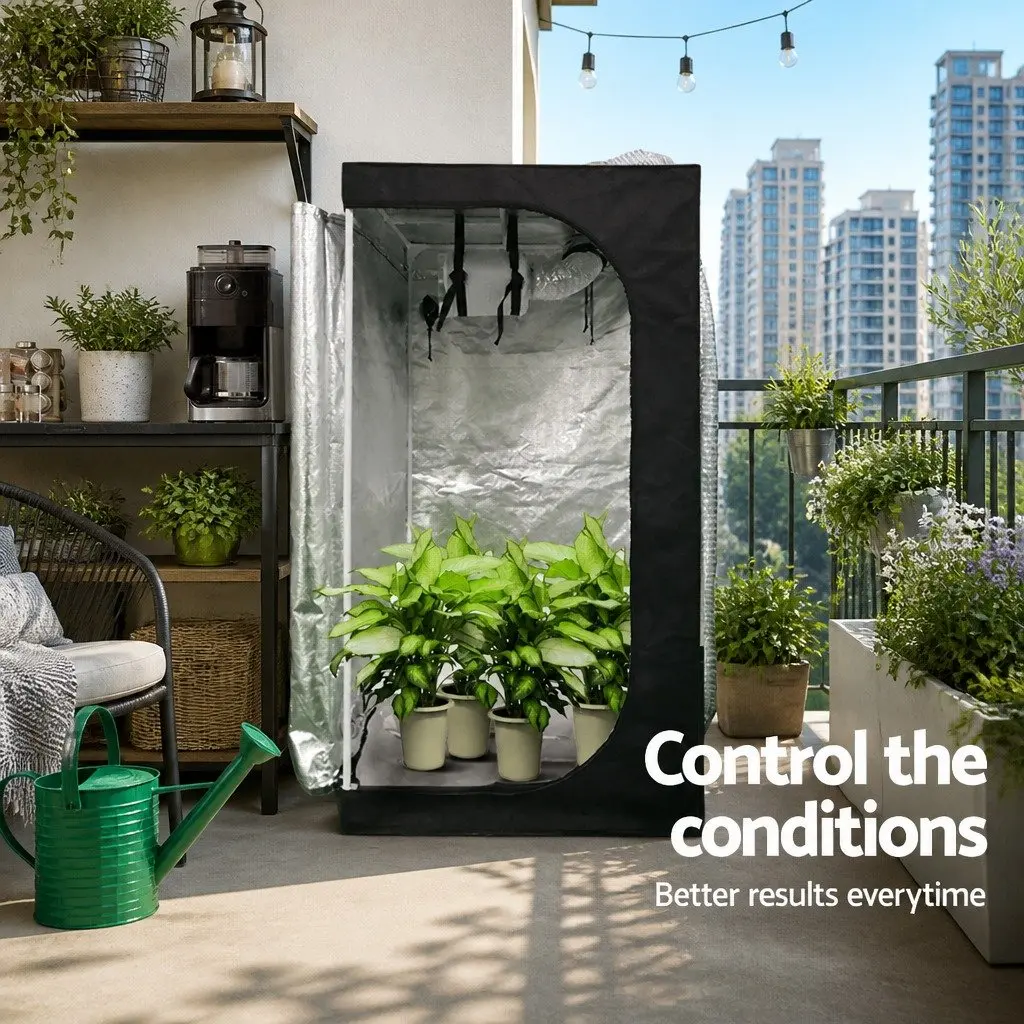 4" Hydroponics Grow Tent Ventilation Kit Fan Carbon Filter Duct Indoor Plant Silver