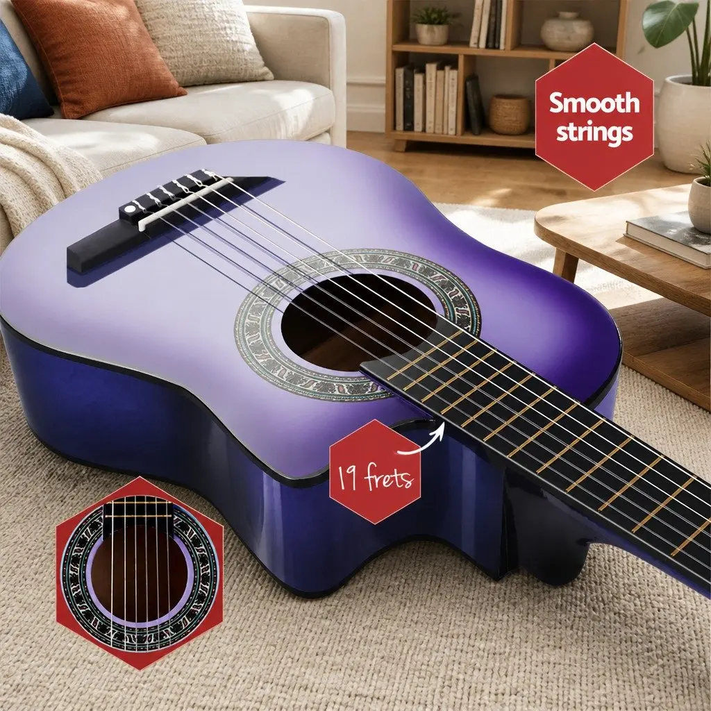 34 Inch Classical Guitar Nylon String Beginner Purple