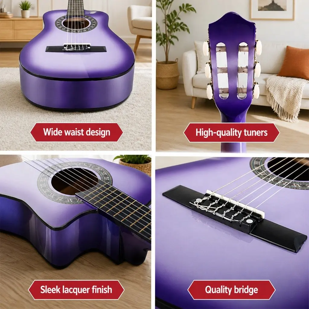 34 Inch Classical Guitar Nylon String Beginner Purple