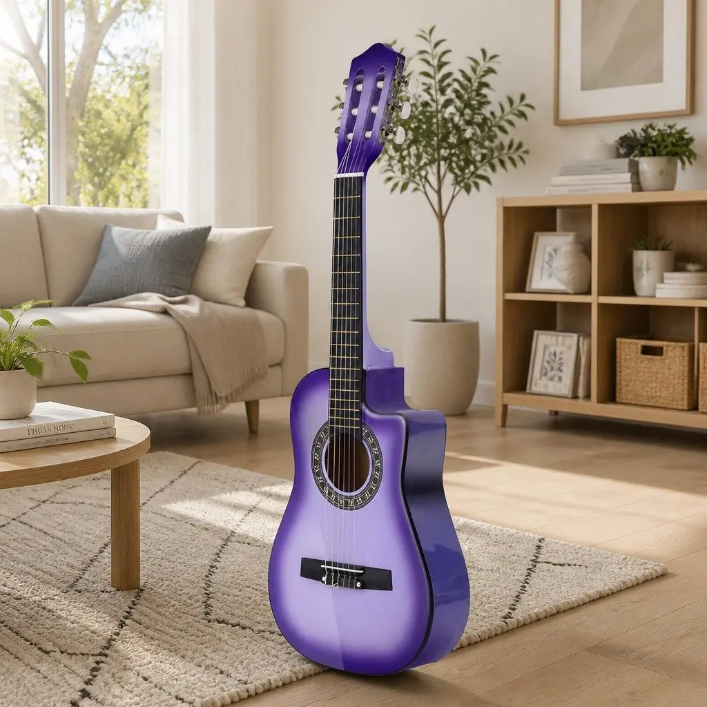 34 Inch Classical Guitar Nylon String Beginner Kids Learning Purple