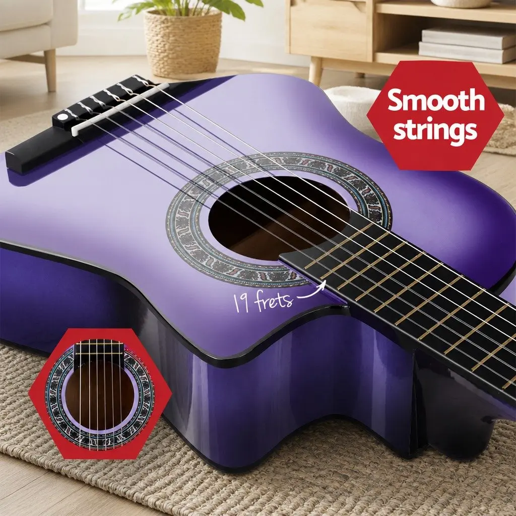 34 Inch Classical Guitar Nylon String Beginner Kids Learning Purple