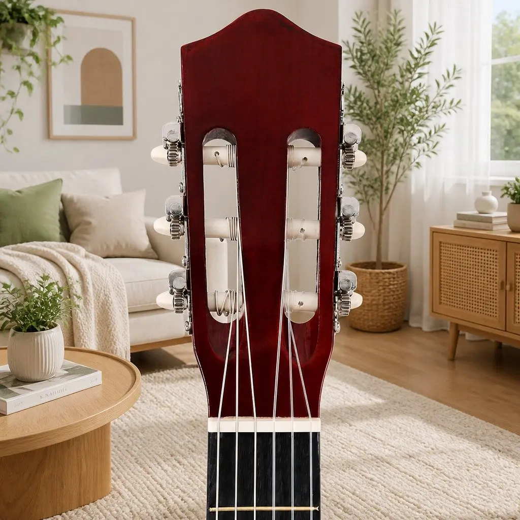 Classical Guitar Beginner Pack 39 Inch Wooden Body Nylon String Natural Wood