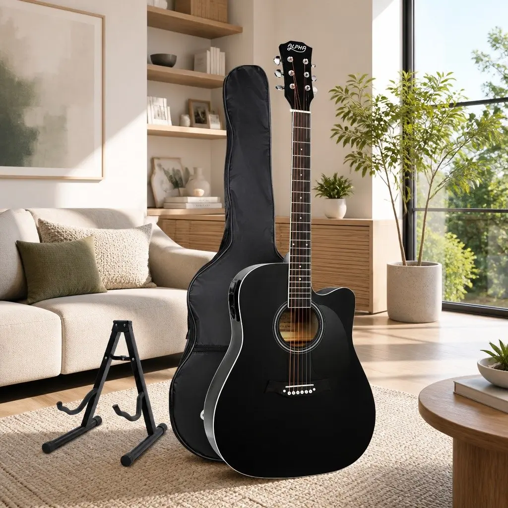 41 Inch Acoustic Guitar Cutaway 5-Band EQ Black