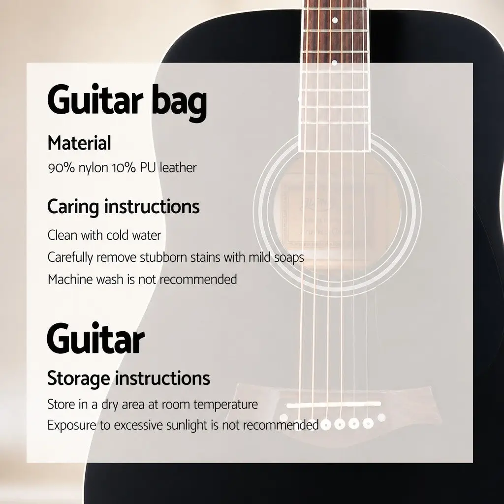 41 Inch Acoustic Cutaway Guitar Steel String Dreadnought Black