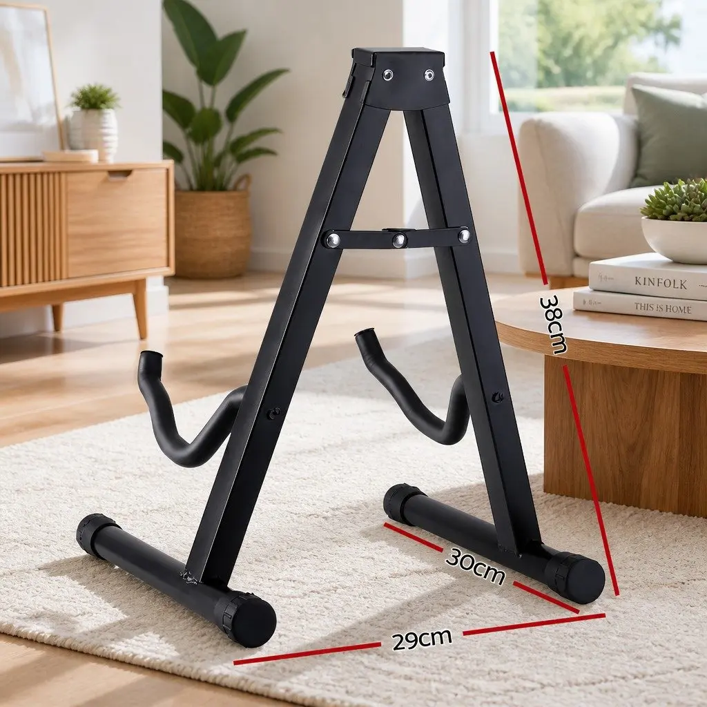 Guitar Stand Folding Portable Floor Rack Holder Acoustic Electric Bass Black
