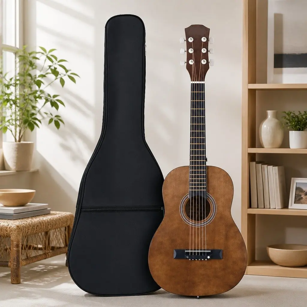 31 Inch Acoustic Guitar Steel String Portable Beginner Compact Black