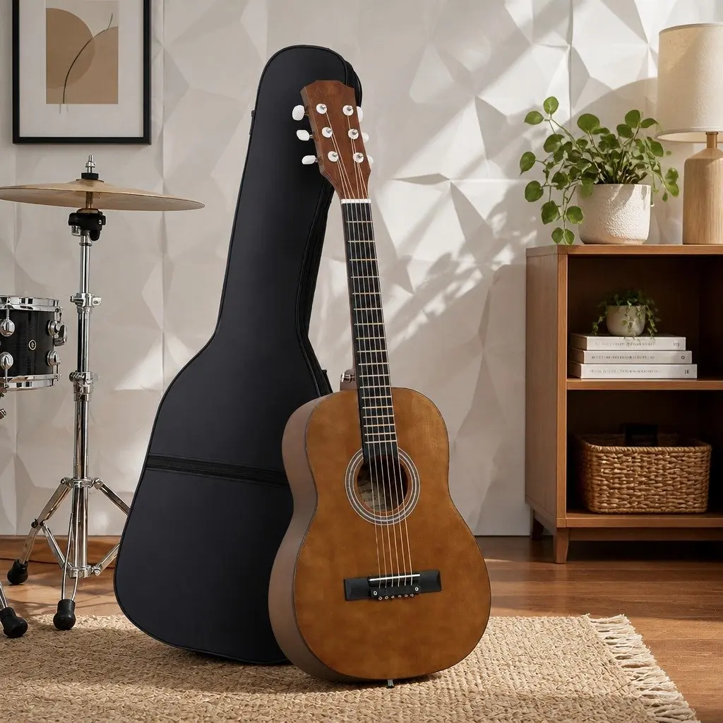 31 Inch Acoustic Guitar Steel String Portable Beginner Compact Black