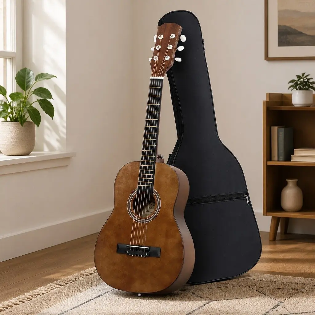 31 Inch Acoustic Guitar Steel String Portable Beginner Compact Black