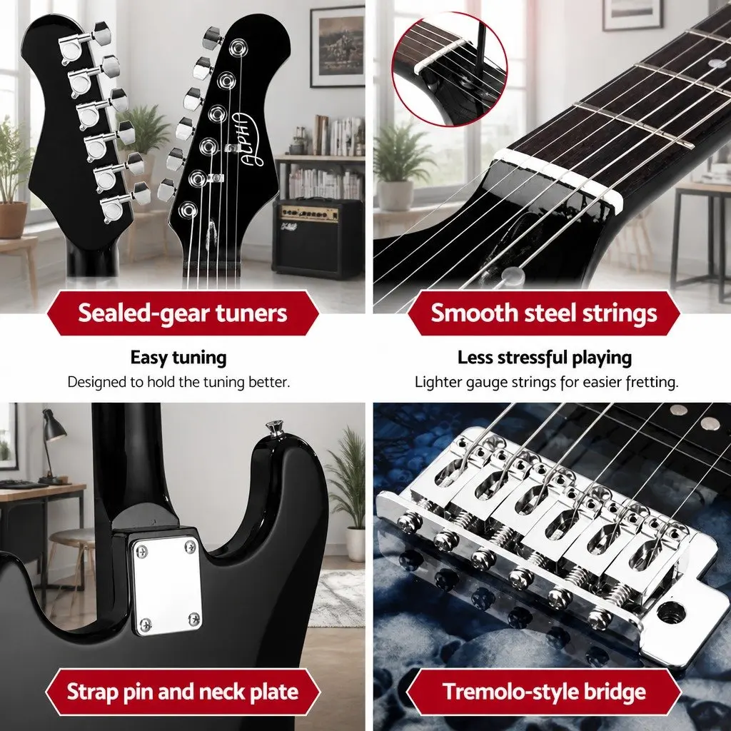 Electric Guitar Amplifier Combo Set 20W Blue Beginner Music Instrument
