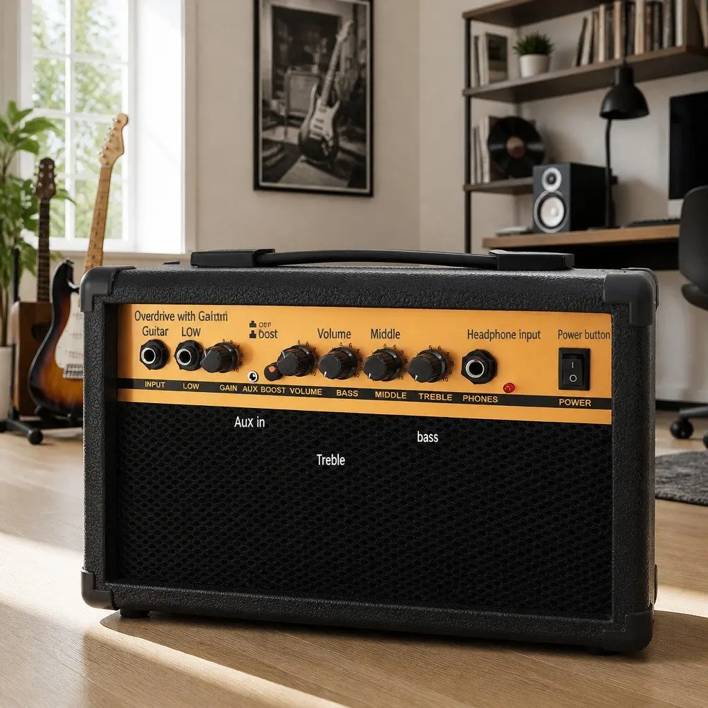 Electric Guitar Amplifier Combo Set 20W Blue Beginner Music Instrument