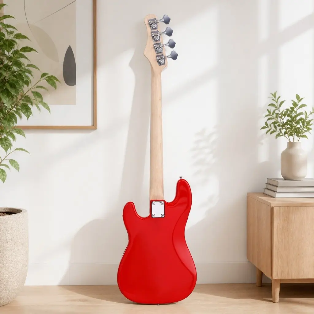 Electric Guitar Beginner 47 Inch Red Basswood Body Hard Maple Neck 21 Frets