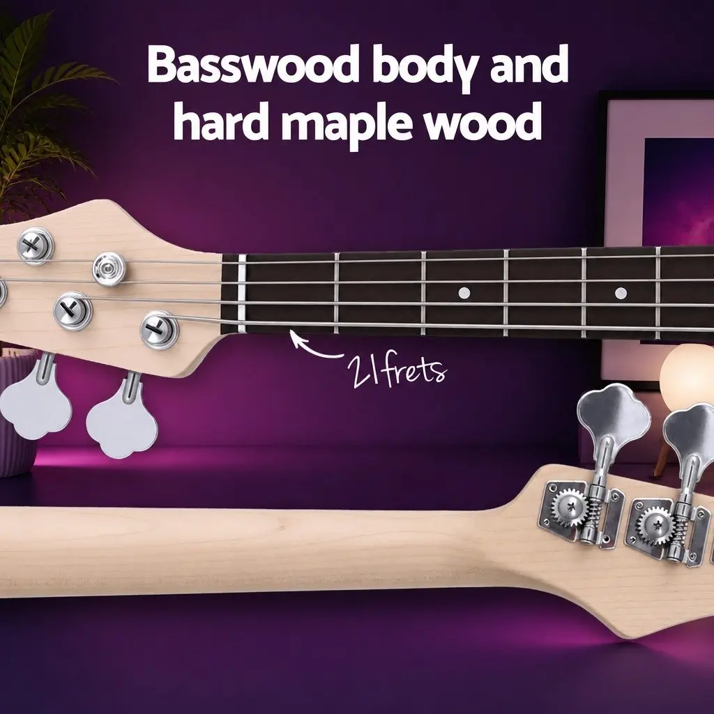 Electric Guitar Beginner 47 Inch Red Basswood Body Hard Maple Neck 21 Frets