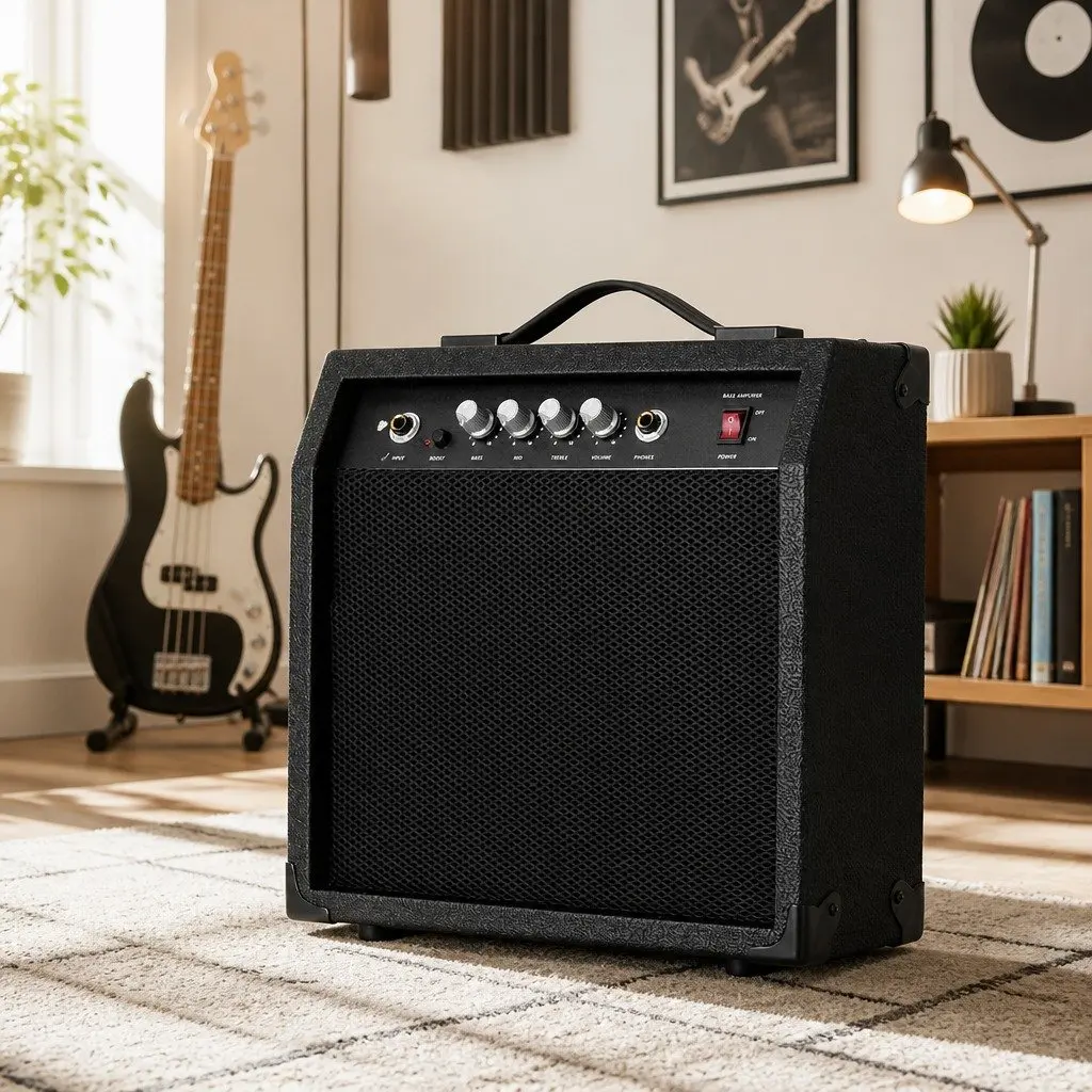 Bass Guitar Amplifier 40W Portable Practice Amp Compact Black