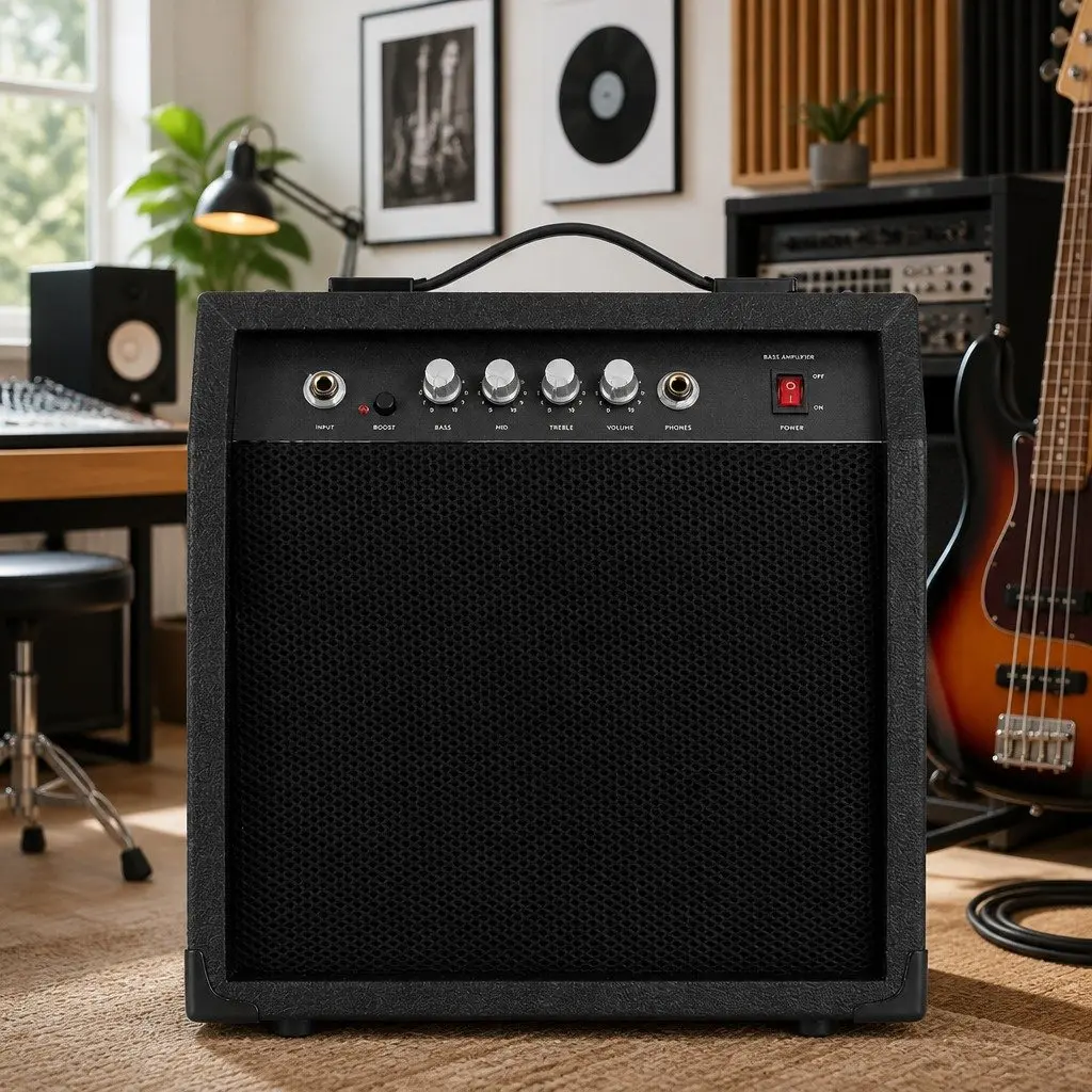 Bass Guitar Amplifier 40W Portable Practice Amp Compact Black