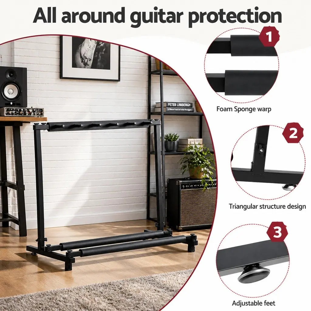 Guitar Stand Holder Rack Display Storage 5 Piece Black