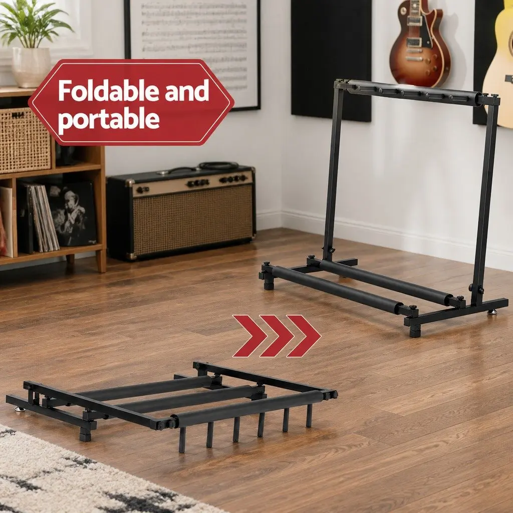 Guitar Stand Holder Rack Display Storage 5 Piece Black