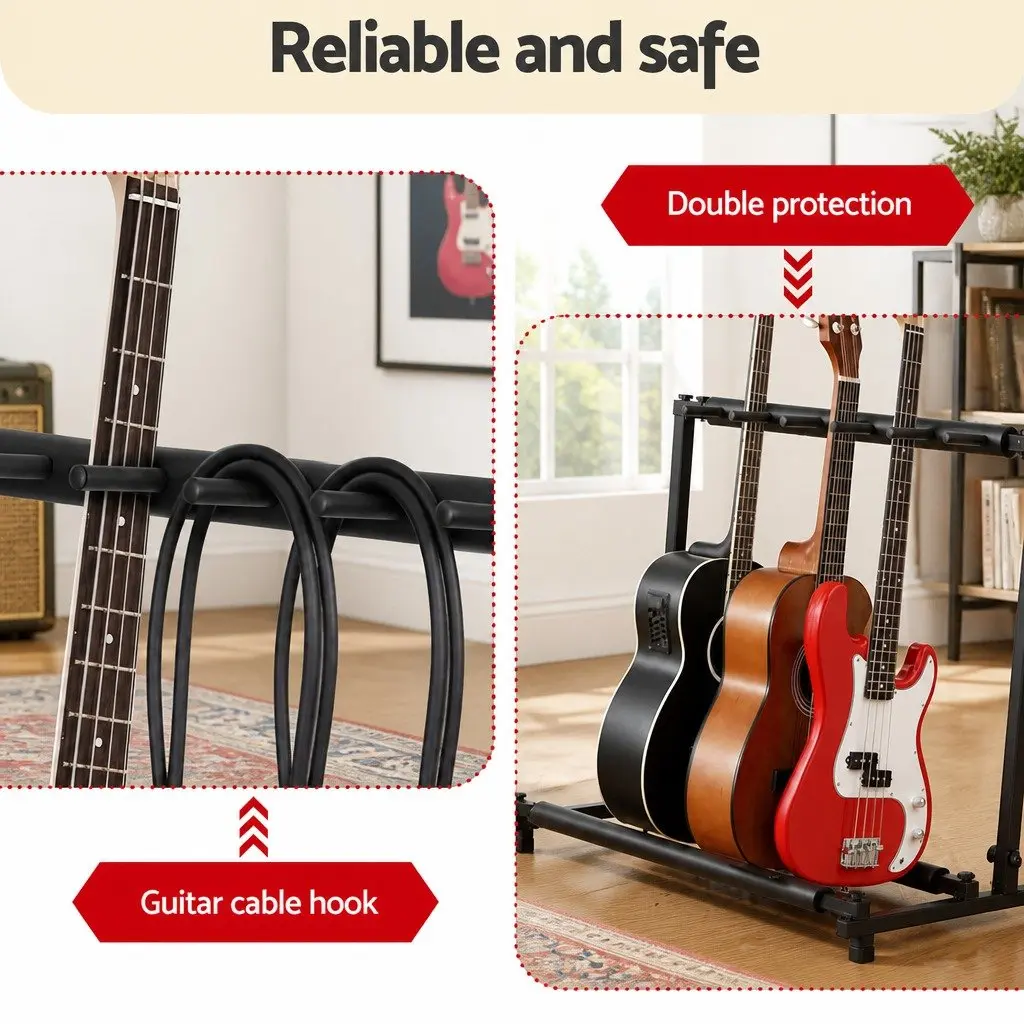 Guitar Stand Holder Rack Display Storage 5 Piece Black