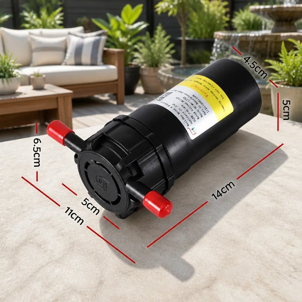 Water Pump 12V Pressure Shower 4L/Min Flow Rate Black