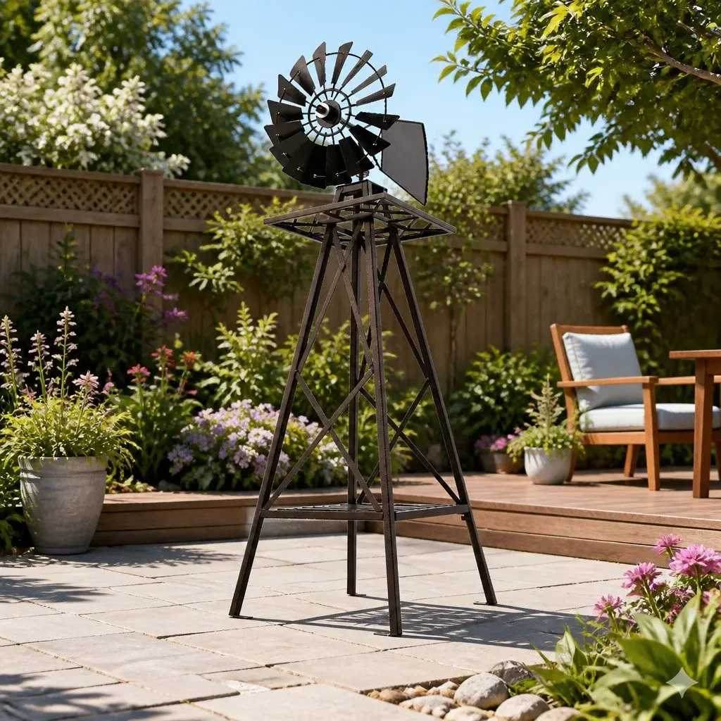 160cm Outdoor Windmill with Weathervane