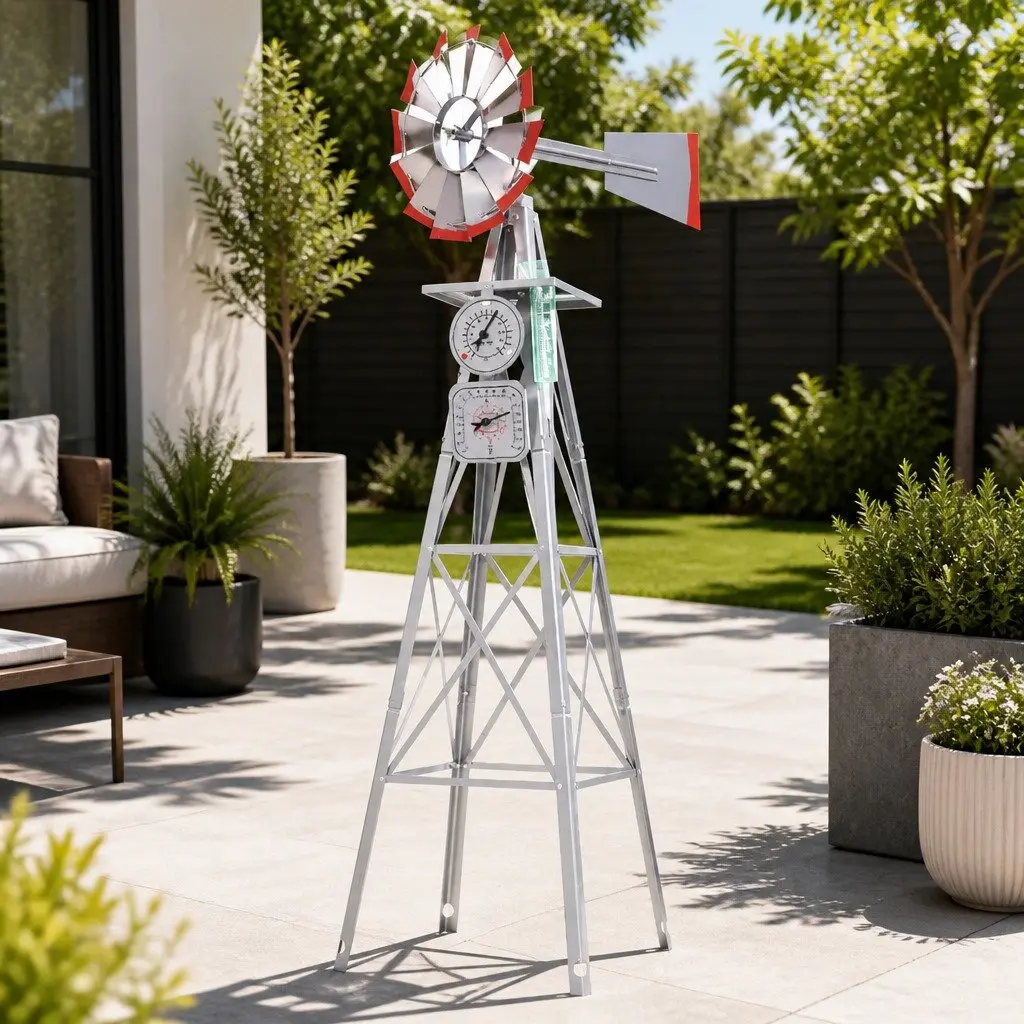 4FT Weather-Resistant Garden Windmill with Accessories