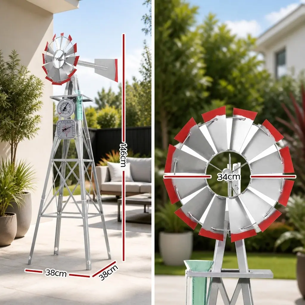 4FT Weather-Resistant Garden Windmill with Accessories