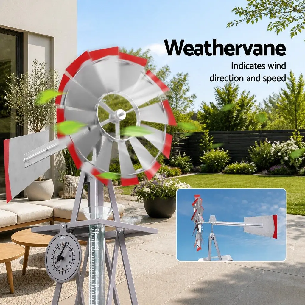 4FT Weather-Resistant Garden Windmill with Accessories