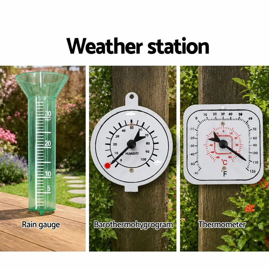 Garden Windmill Weathervane 6FT Outdoor Ornament 12 Blade Metal Decoration Grey