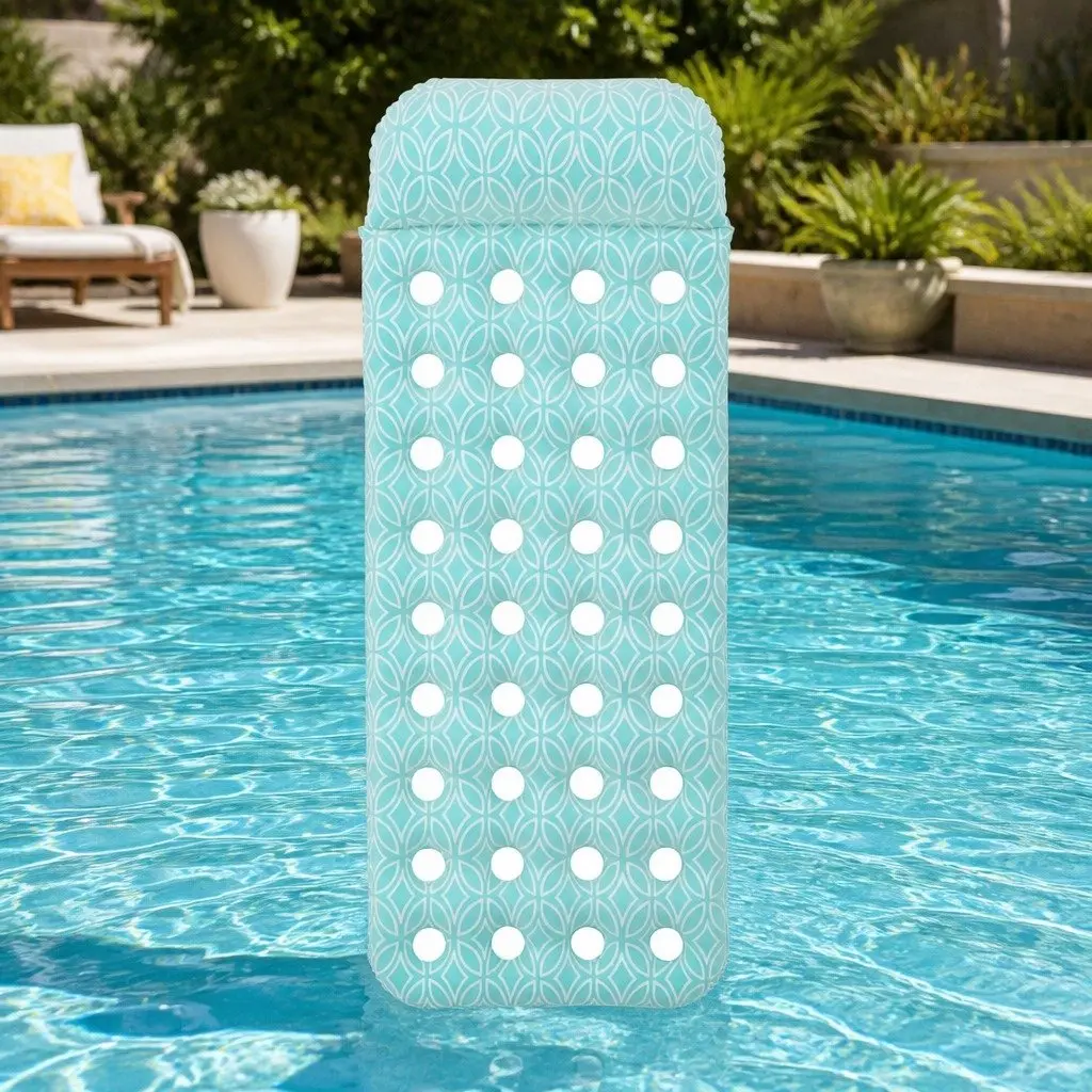 Inflatable Floating Mat Water Lounger 1.98m Plush Surface