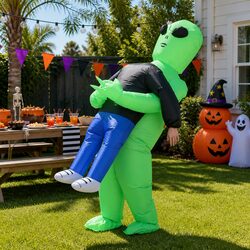 Reliable Inflatable Green Alien Costume for Adults