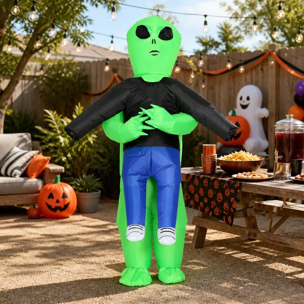 Inflatable Green Alien Costume for Adults