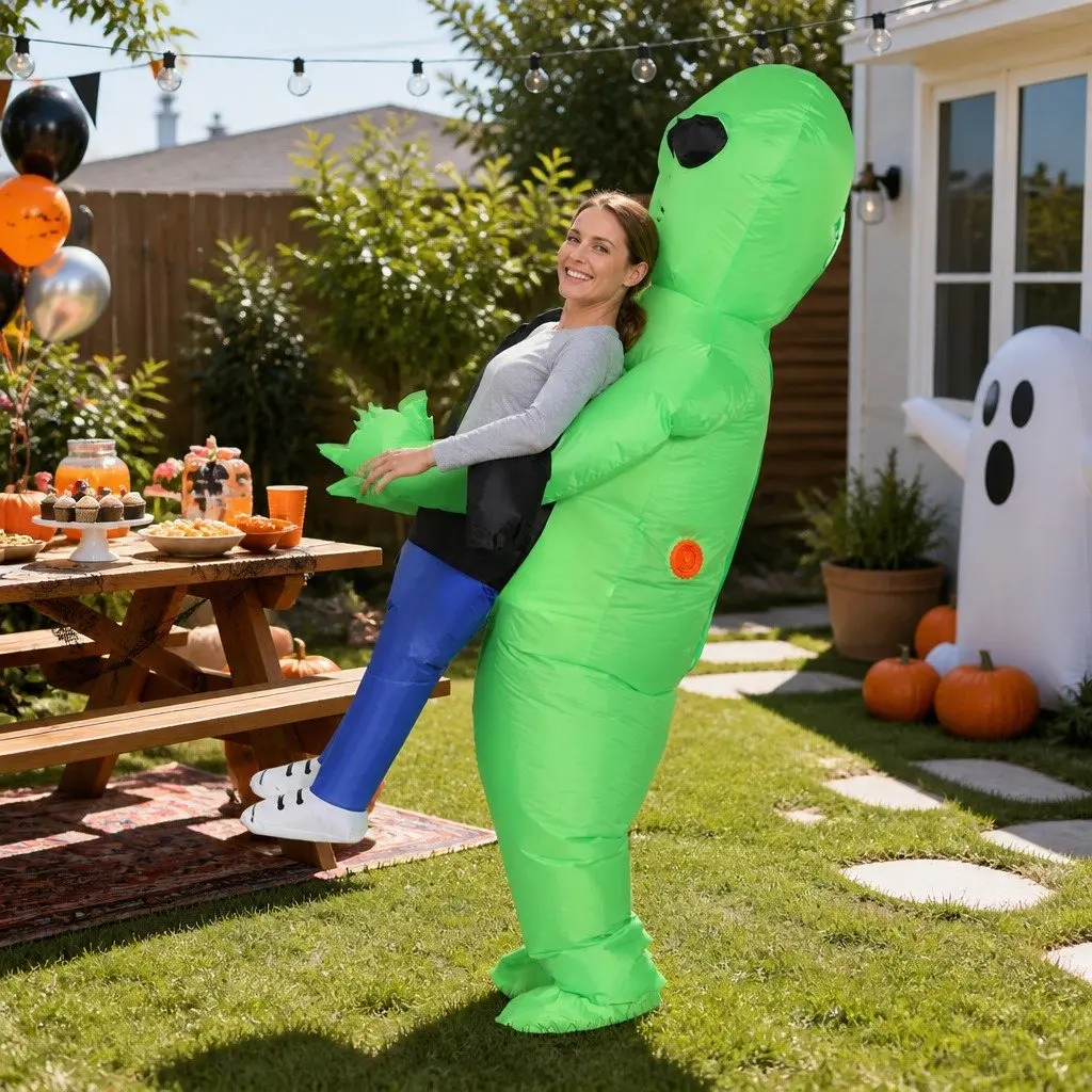 Inflatable Green Alien Costume for Adults