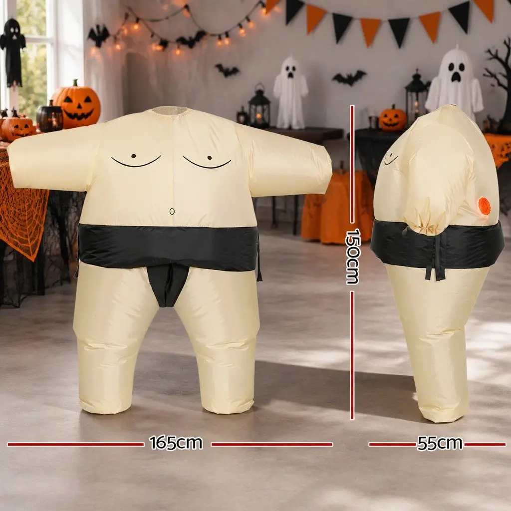 Inflatable Sumo Costume Adult Fancy Dress 1.5m Skin Colour