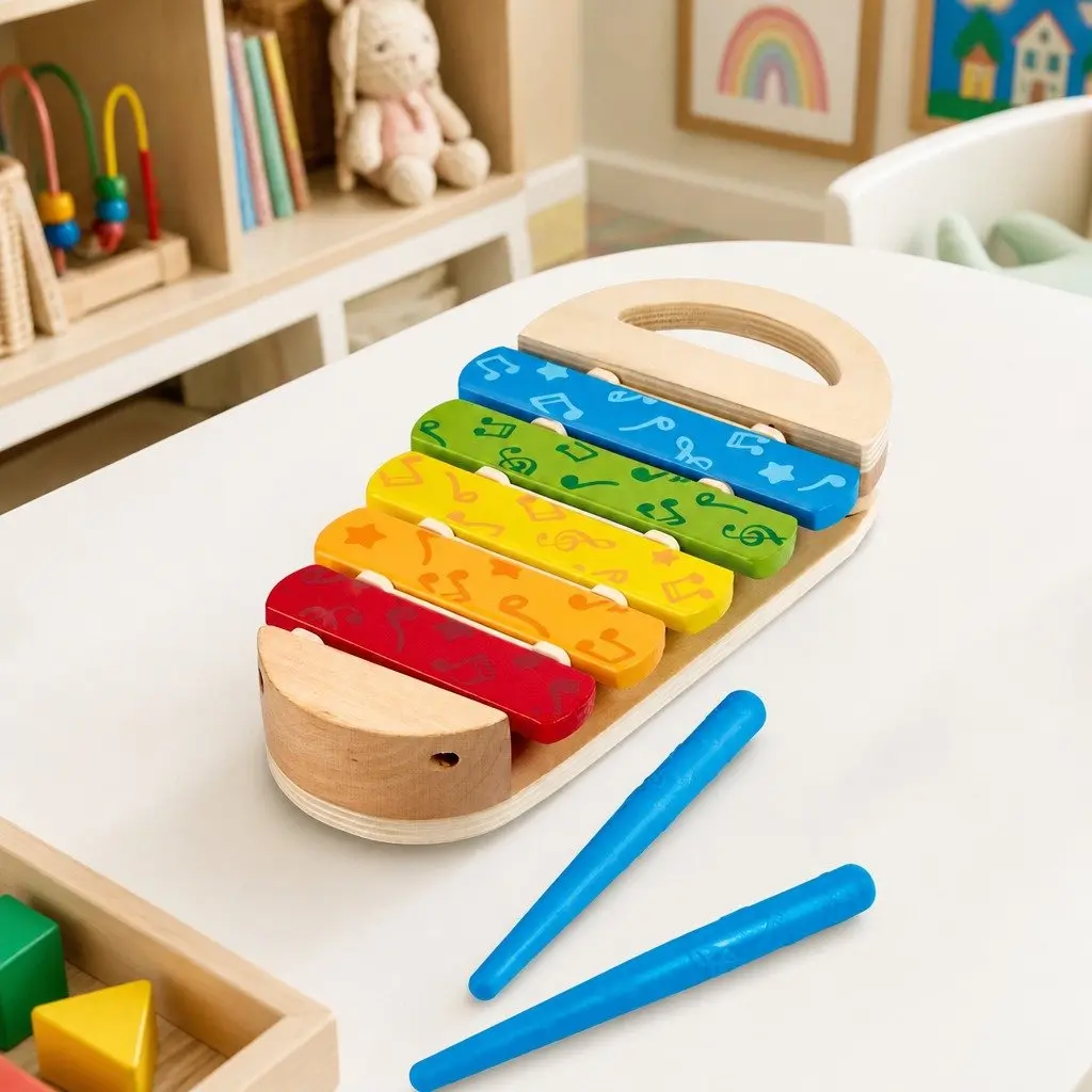 Xylophone Musical Instrument Early Music Play Toy Rainbow Colourful